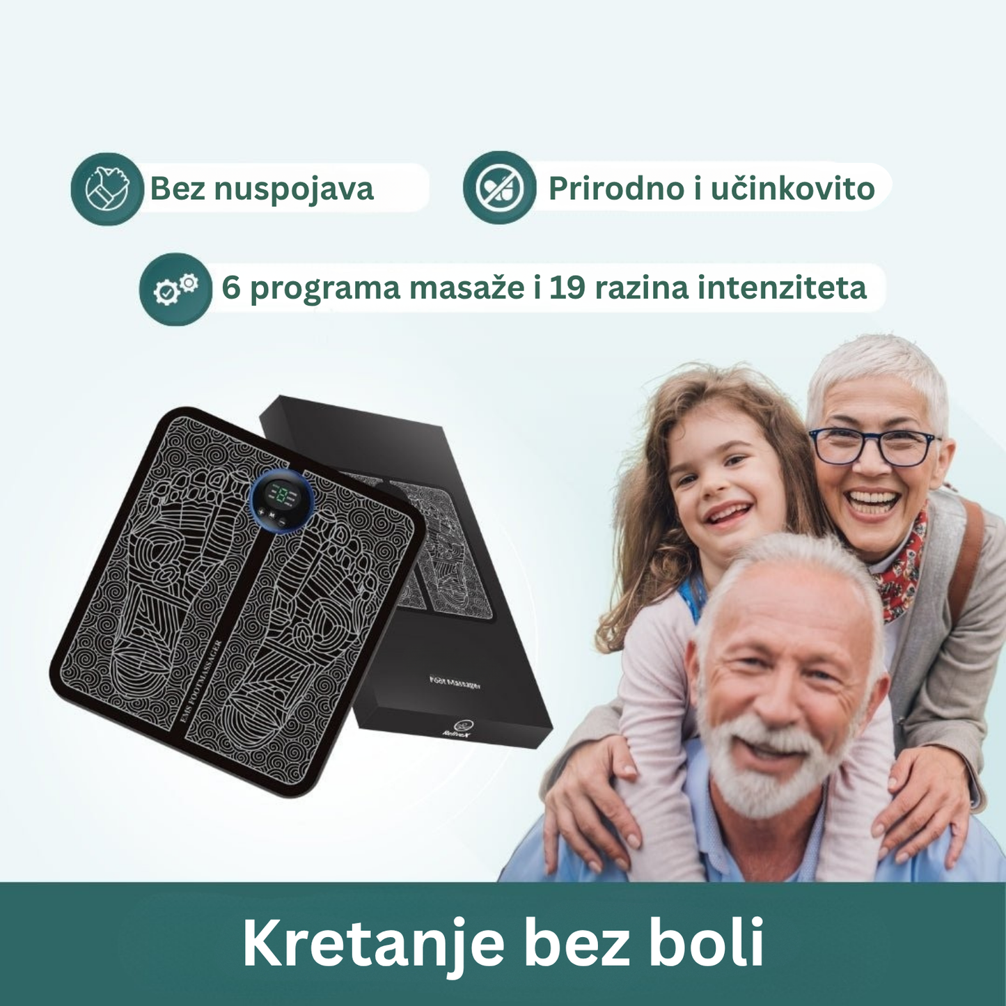 Maser za stopala IKEROS™ Borite se s bolovima u stopalima, oteklinama, ukočenošću ili trnjenjem?