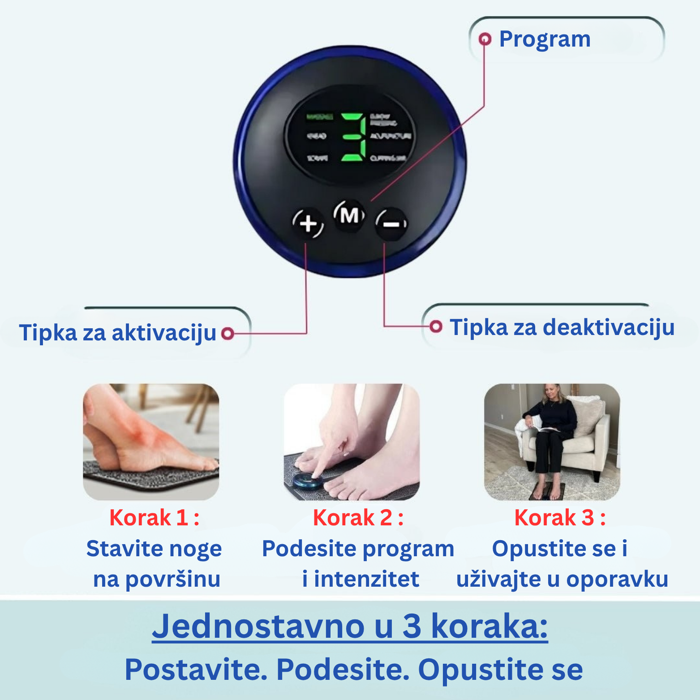 Maser za stopala IKEROS™ Borite se s bolovima u stopalima, oteklinama, ukočenošću ili trnjenjem?